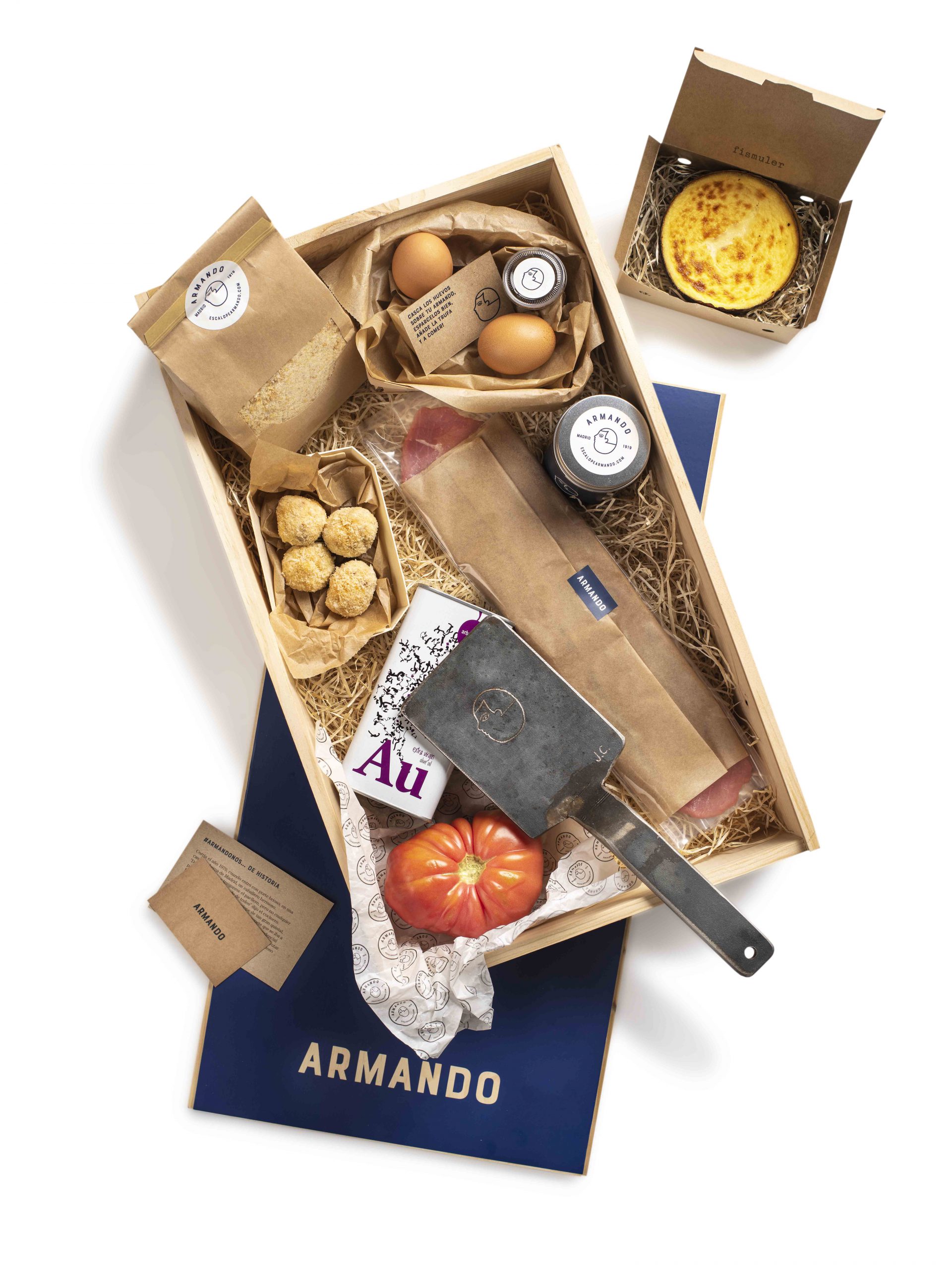 Armando Maker_ caja cenital Caja Escalope Armando listo para cocinar con todos los otros ingredientes